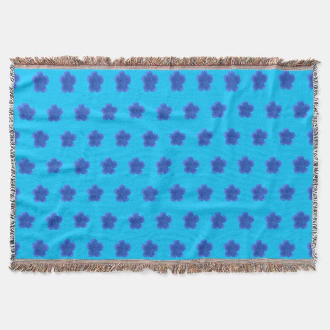 Couverture Fleur Rose de mousse Motif sans couture sur bleu c (Devant)