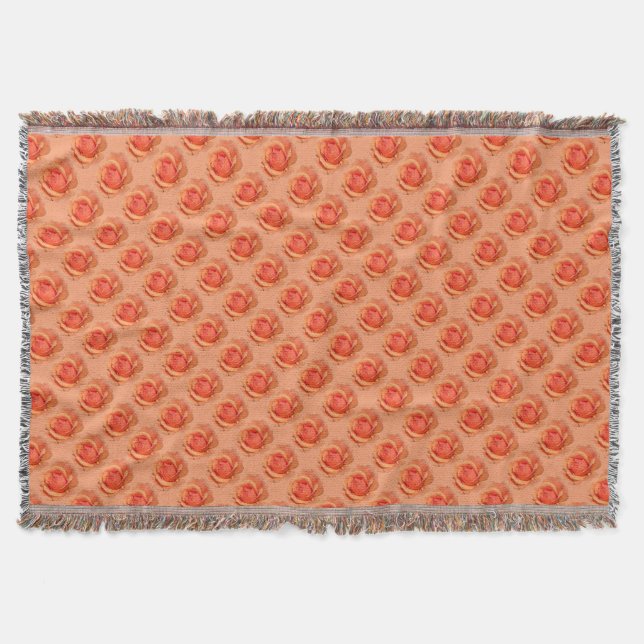 Couverture Fleur Rose Orange Couverture Jetée Rose (Devant)
