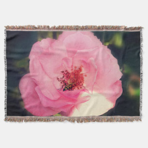 Couverture Fleur rose rose Photo Floral Lance Blanket