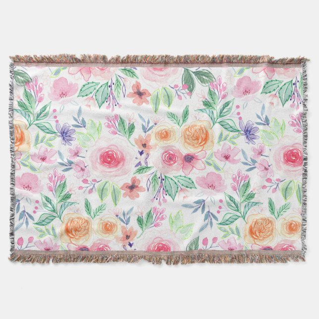 Couverture Fleurs d'aquarelle et feuilles (Devant)
