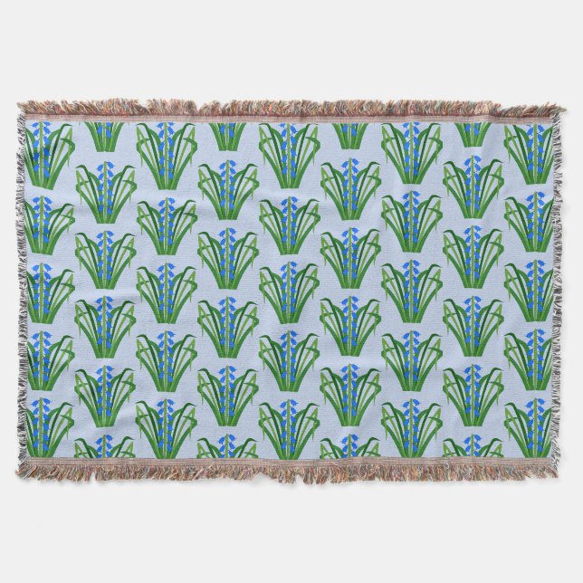 Couverture Fleurs de Bluebell pour bébé garçon motif printemp (Devant)