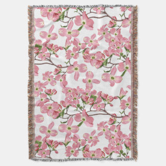 Couverture Fleurs de bois de chien rose printemps sans coutur