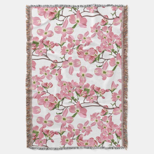 Couverture Fleurs de bois de chien rose printemps sans coutur (devant Vertical)