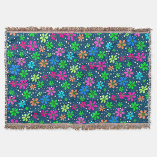 Couverture Fleurs de camomille multicolores lumineuses sur un