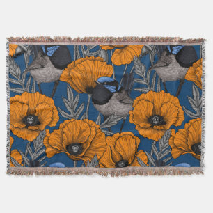 Couverture Fleurs de fleurs et fleurs de pavot orange