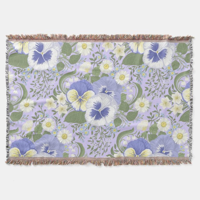 Couverture Fleurs de jardin printanier sur lavande (Devant)