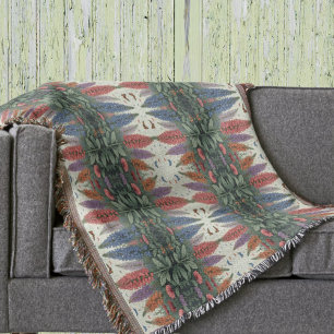 Couverture Fleurs de lupine Papillons Vintage motif floral