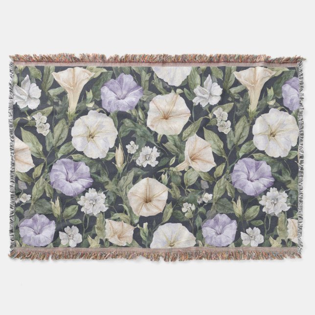 Couverture Fleurs de pétunia crème lavande violet   (Devant)