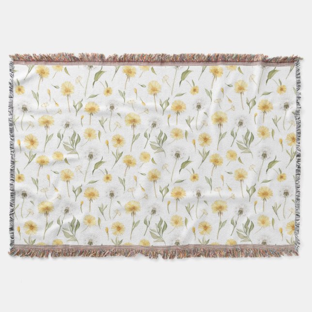 Couverture Fleurs de pissenlits jaunes blancs (Devant)
