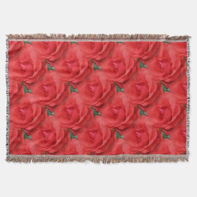 Couverture Fleurs de rose rouge Motif d'art naturel (Devant)