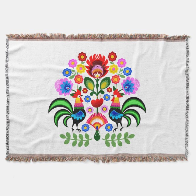 Couverture Fleurs design polonaises. (Devant)
