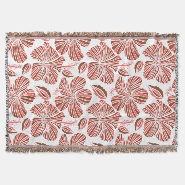Couverture Fleurs d'hibiscus hawaïens : style tropical brun. (Devant)