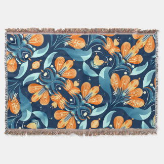 Couverture Fleurs d'orange bleu Art déco