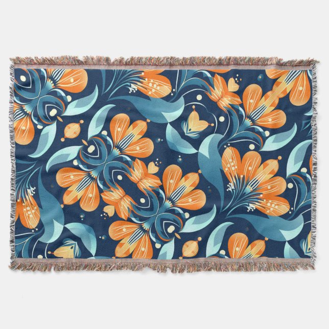 Couverture Fleurs d'orange bleu Art déco (Devant)