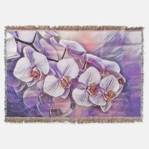 Couverture Fleurs d'orchidées mignonnes rose violet tirant