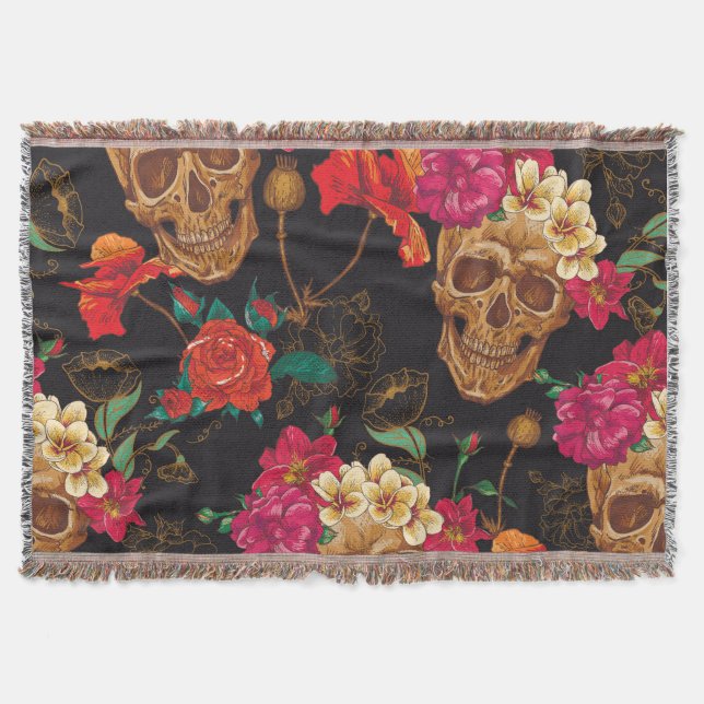 Couverture Fleurs du crâne : Arrière - plan foncé sans coutur (Devant)