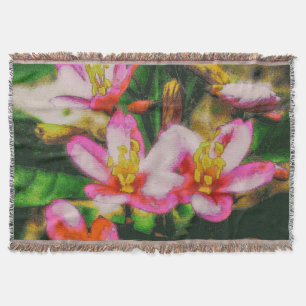 Couverture Fleurs Éclaboussées de Rose