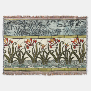 Couverture Fleurs en verre souillé avec la frontière bronzage