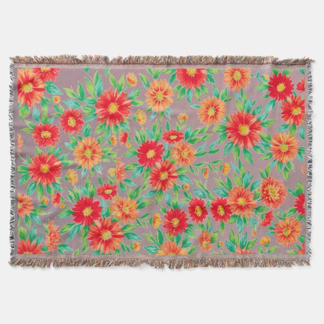 Couverture "Fleurs ensoleillées" - Dessus de table tissé flor (Devant)