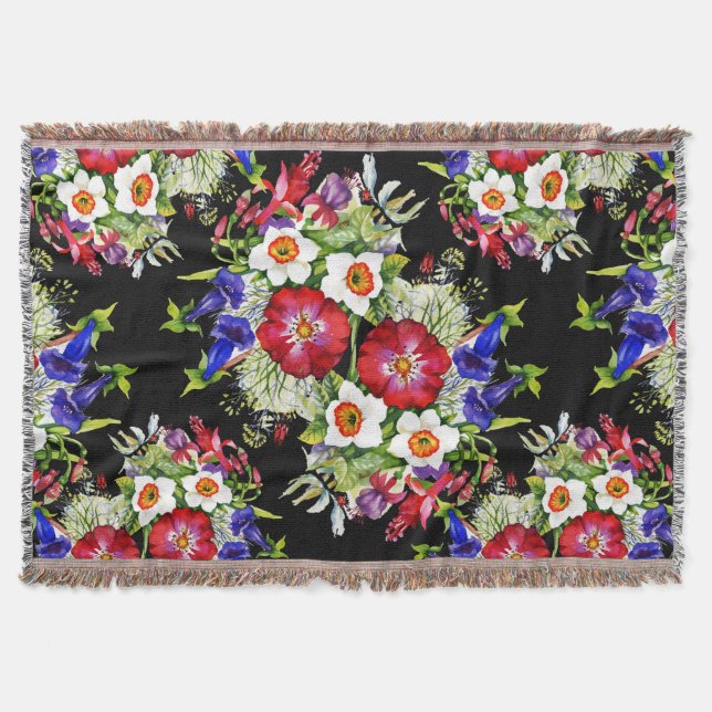 Couverture Fleurs florales du jardin Narcisse Foliage Blanc R (Devant)