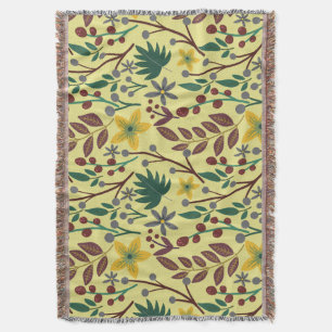 Couverture Fleurs florales sans coutures motifs, feuilles, br