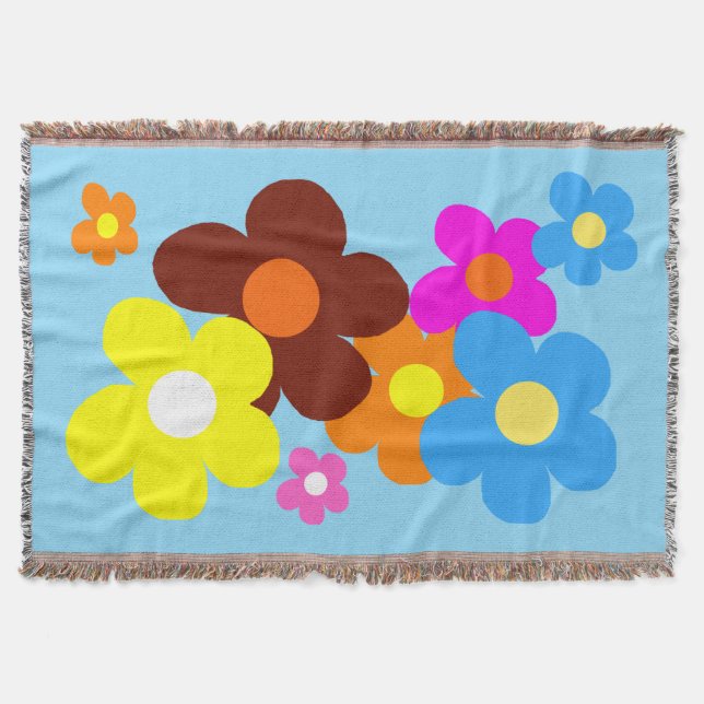 Couverture Fleurs heureuses ciel bleu clair (Devant)