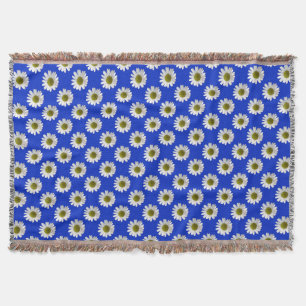 Couverture Fleurs imprimés floraux marguerites sur le bleu co