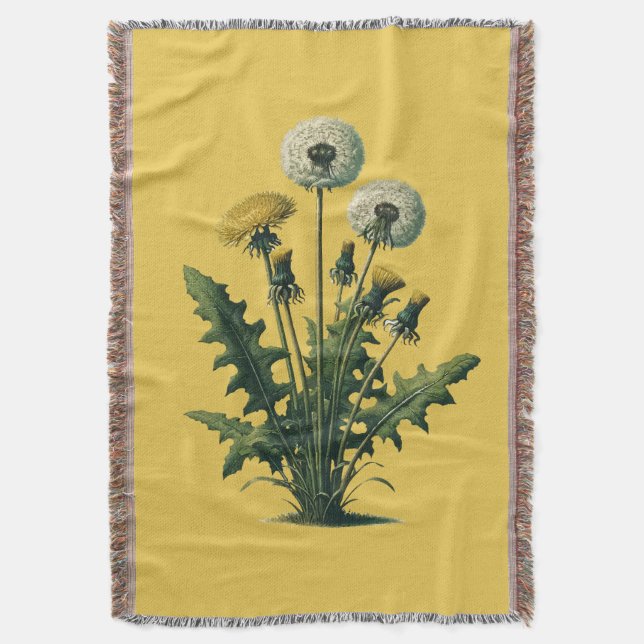 Couverture Fleurs Jaunes de Pissenlit Vintage  (devant Vertical)