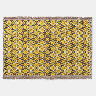 Couverture Fleurs Jaunes Soleil Blanche Whimsical Thon
