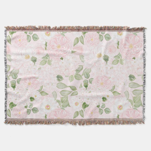 Couverture Fleurs jolies roses blanches féminines (Devant)