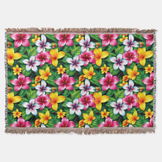 Couverture Fleurs multicolores et Motif Feuille-57577 (Devant)