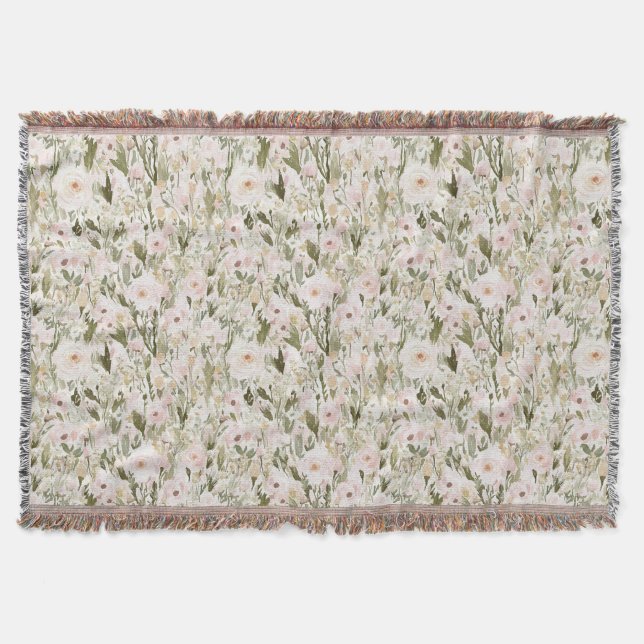 Couverture Fleurs Rose Blush Jolies (Devant)