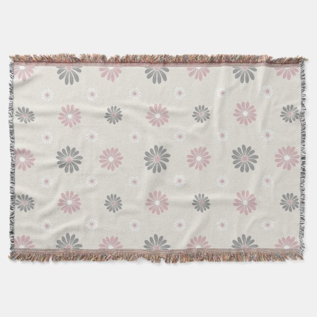 Couverture Fleurs roses et gris (Devant)