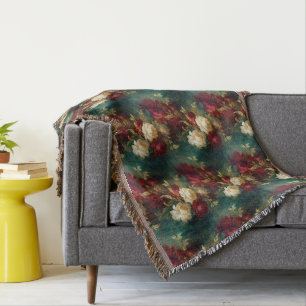 Couverture Fleurs rouges blanches vertes