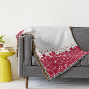 Couverture Fleurs rouges marguerites sur arrière - plan blanc