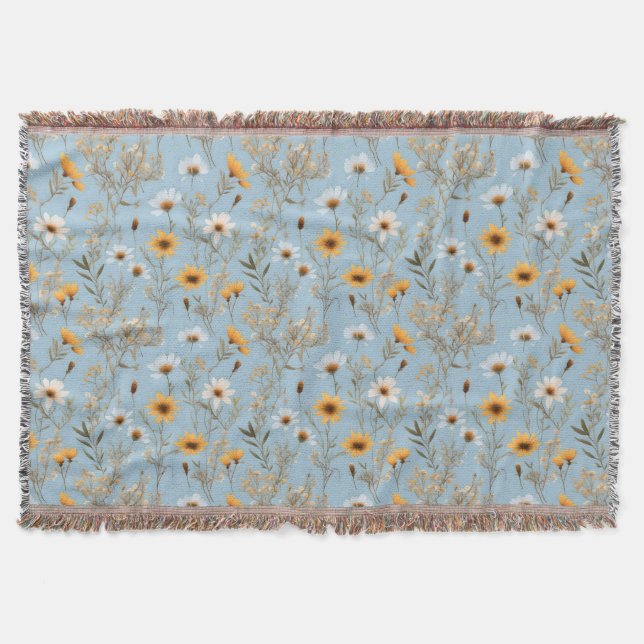 Couverture Fleurs sauvages Australiens Sur Bleu, (Devant)