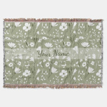 Fleurs sauvages boho vert sauge personnalisées