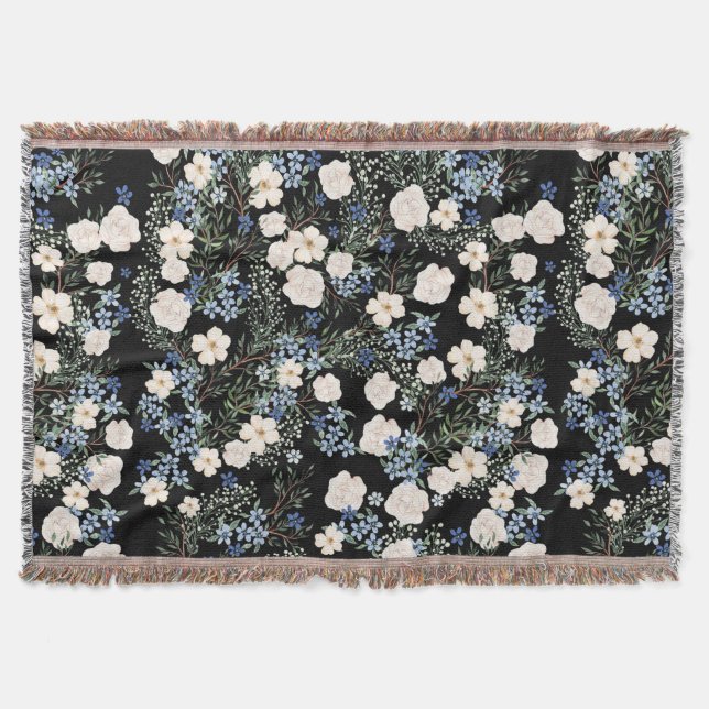 Couverture Fleurs sauvages d'aquarelle florale bleu rose Feui (Devant)
