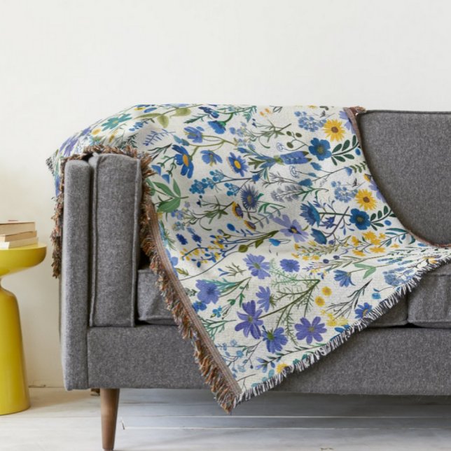 Couverture Fleurs sauvages de Jardin Bleu Rustique (Créateur téléchargé)