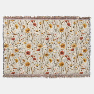 Couverture Fleurs sauvages rustiques - Boho Automne modèle fl