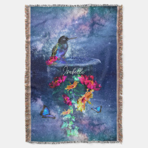 Couverture Fleurs tropicales, colibri, papillon et étoiles