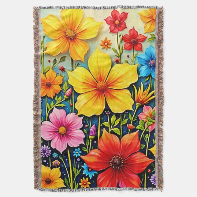 Couverture Fleurs Vibrantes : Jardin de Joie Art (devant Vertical)