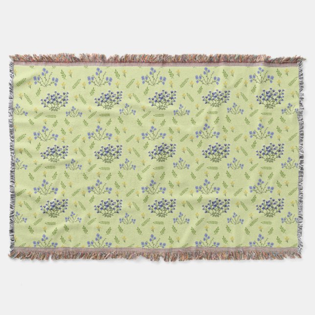 Couverture fleurs violet et jaune motif (Devant)