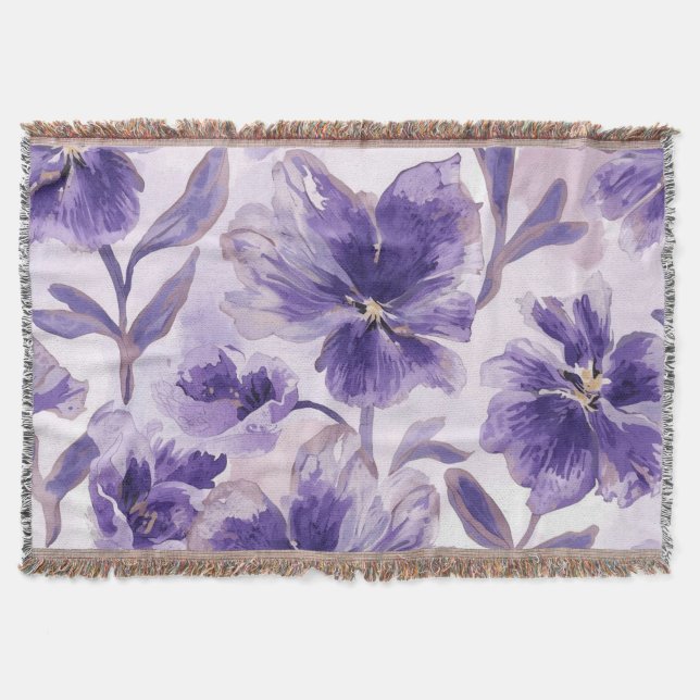 Couverture Fleurs violettes aquarelle fleurs violettes peinte (Devant)
