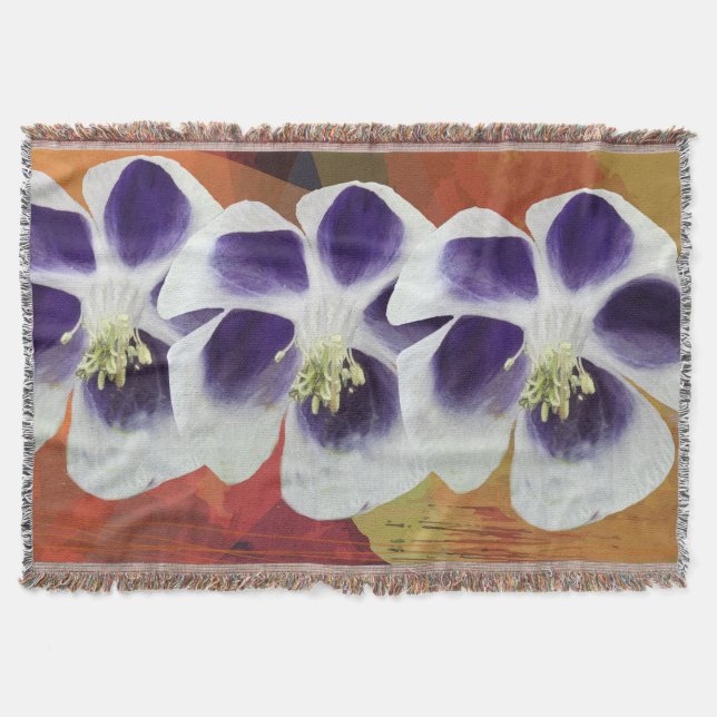 Couverture Fleurs violettes et blanches plaid (Devant)