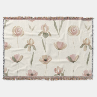 Couverture Floral Elegance Throw Blanket