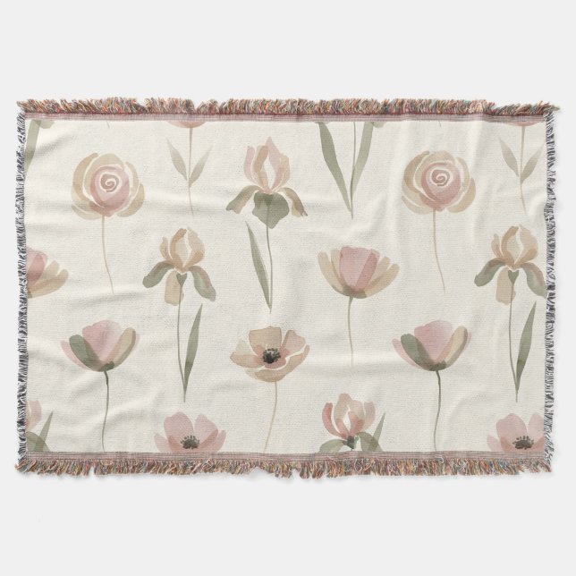 Couverture Floral Elegance Throw Blanket (Devant)