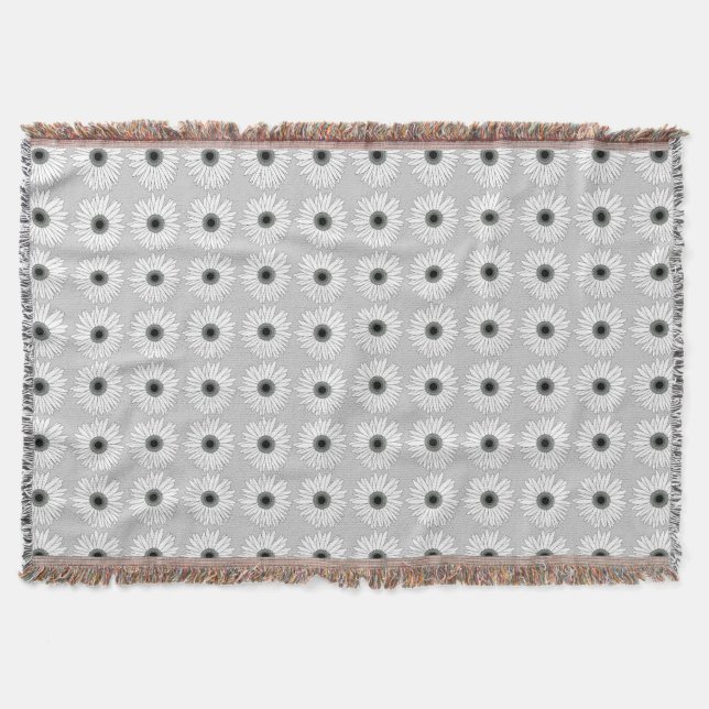 Couverture Floral Gris et blanc Motif moderne (Devant)