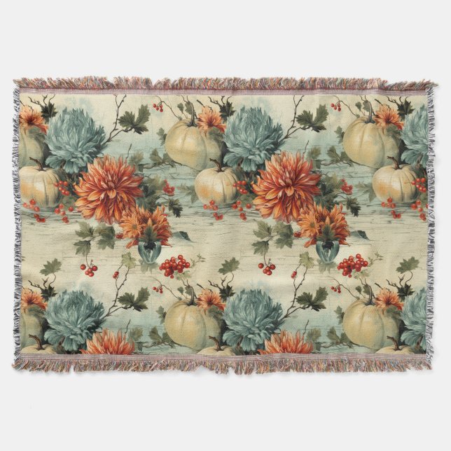 Couverture Floral Thanksgiving Motif Vintage (1) (Devant)