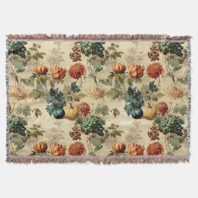 Couverture Floral Thanksgiving Motif Vintage (2) (Devant)